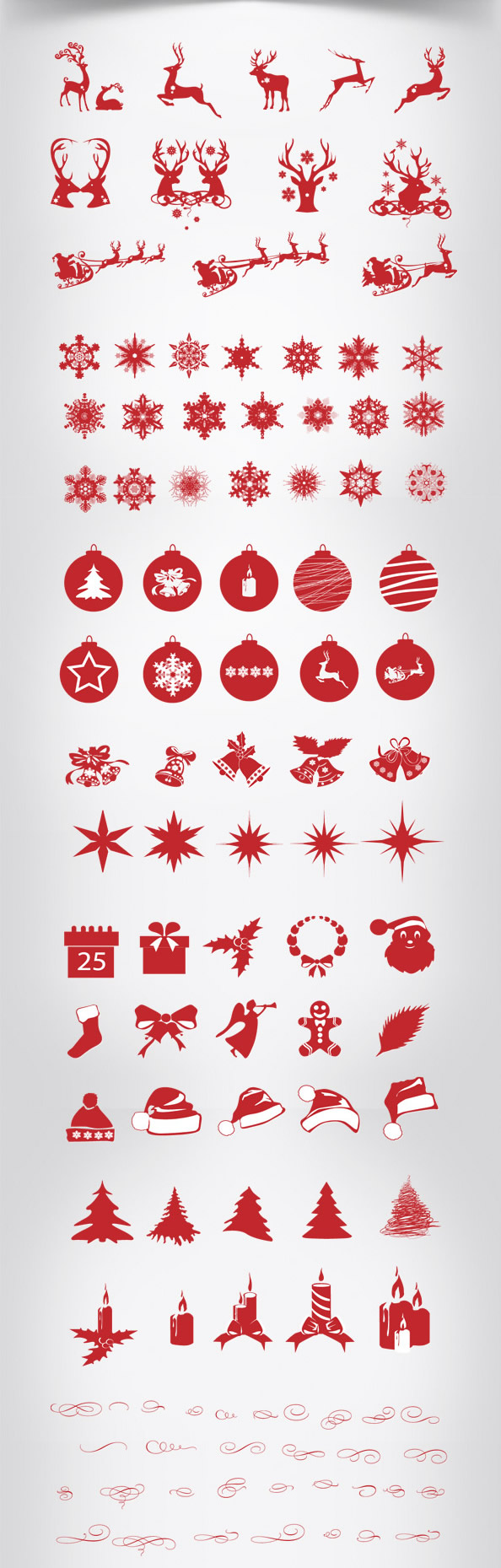 图形圣诞节,圣诞节图标,度假的图形,节日PSD,假期剪影
